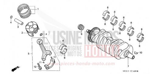 VILEBREQUIN/PISTON CBR600RR3 de 2003
